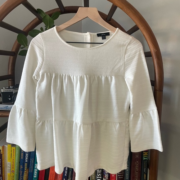 J. Crew Button Back Tiered Bell Sleeve Top - Picture 3 of 7